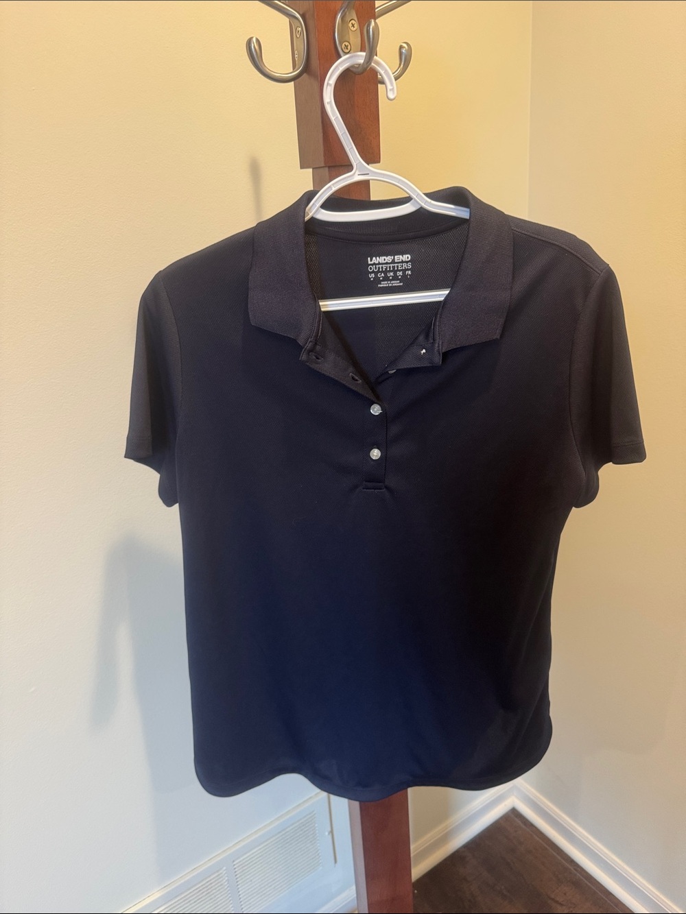 Lands' End Women's Navy Short-Sleeve Polo